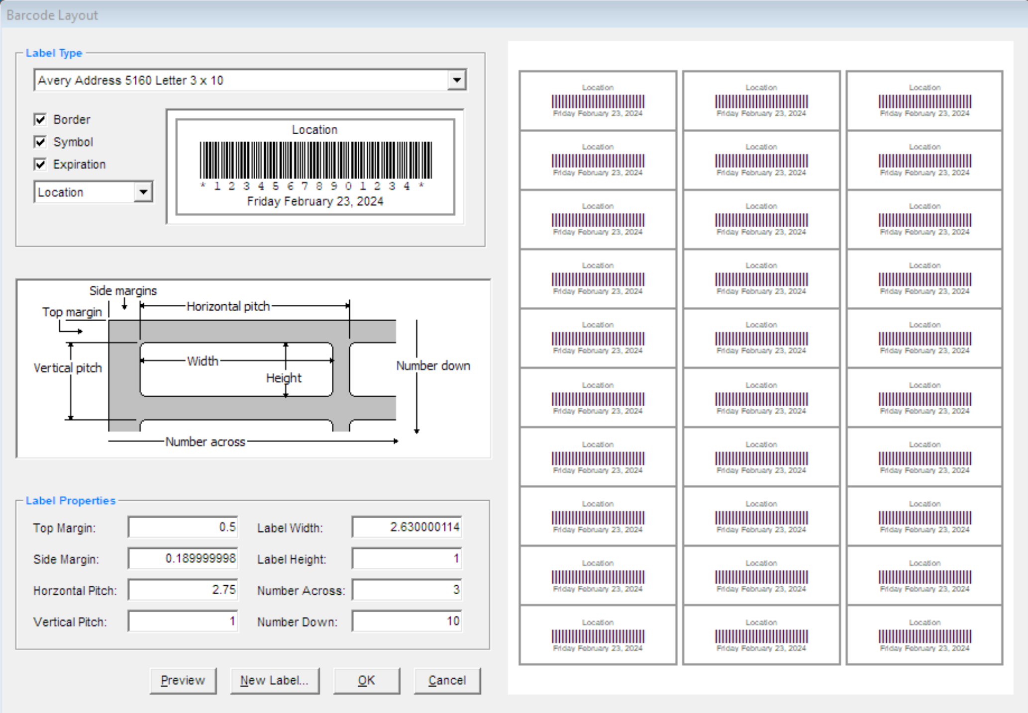 Barcode Label Sheet Setup