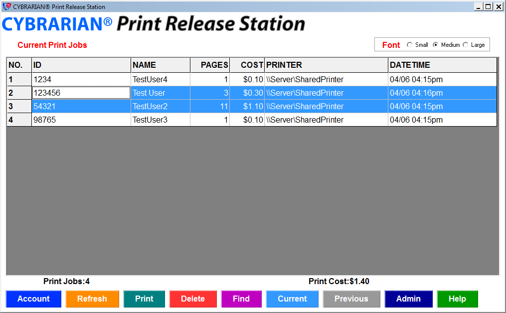 Print Desk Interface